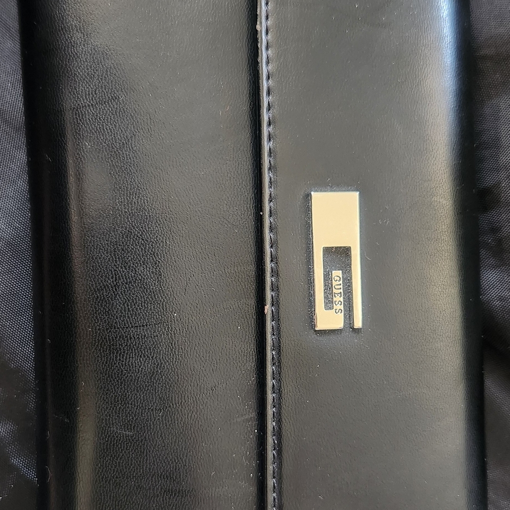 Guess Black Leather Wallet with Gold Detail
